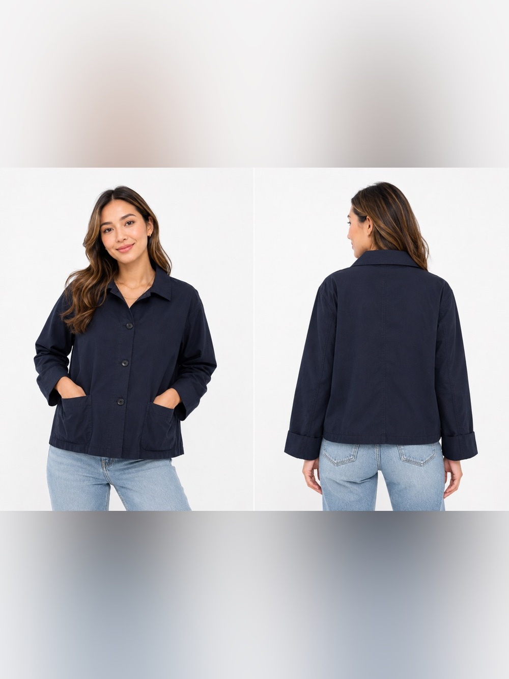Peter o. Mahler Classic Navy Button-Front Women's Jacket with pockets . Size 1